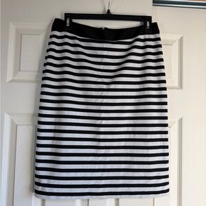 Nine West Black and White Striped Pencil Skirt